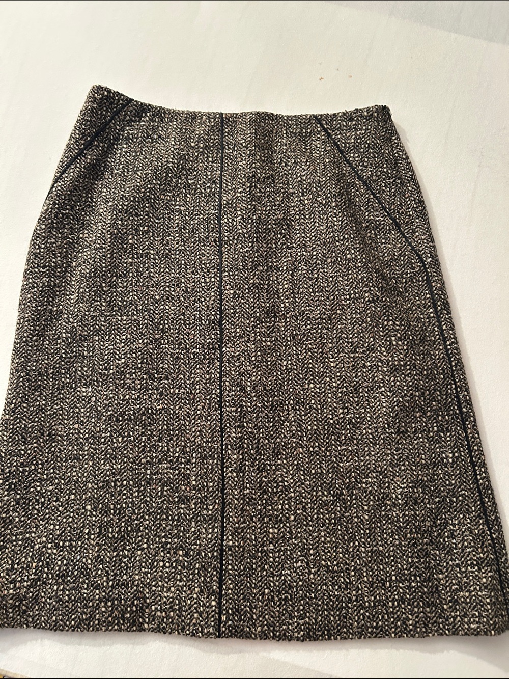 Talbots Black and White A-Line Tweed Skirt